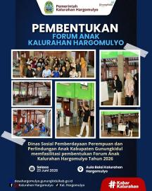 DINSOS P3A KABUPATEN GUNUNGKIDUL FASILITASI PEMBENTUKAN FORUM ANAK KALURAHAN HARGOMULYO